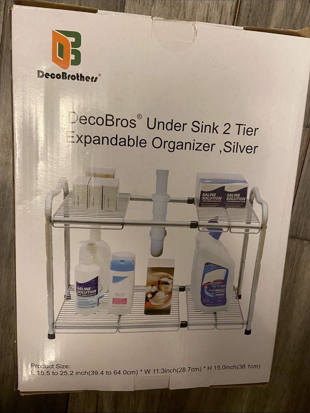 NIB Under Sink 2 Tier Expandable Organizer (opening for plumbing)